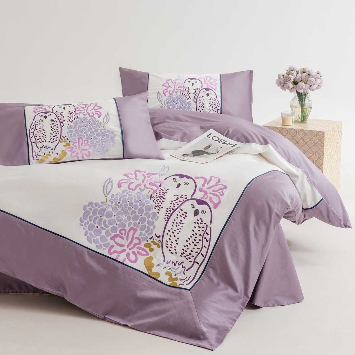 91家纺网 家纺一手货源 找家纺 （总）波比可可 2026新款50s长绒棉纯棉全棉居家轻奢刺绣四件套