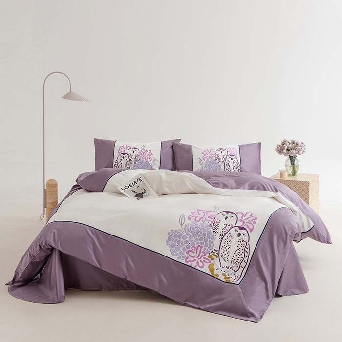 91家纺网 家纺一手货源 找家纺 波比可可 2026新款50s长绒棉纯棉全棉居家轻奢四件套 雅奢