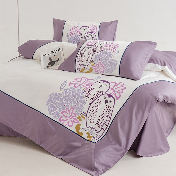 91家纺网 家纺一手货源 找家纺 波比可可 2026新款50s长绒棉纯棉全棉居家轻奢四件套 雅奢