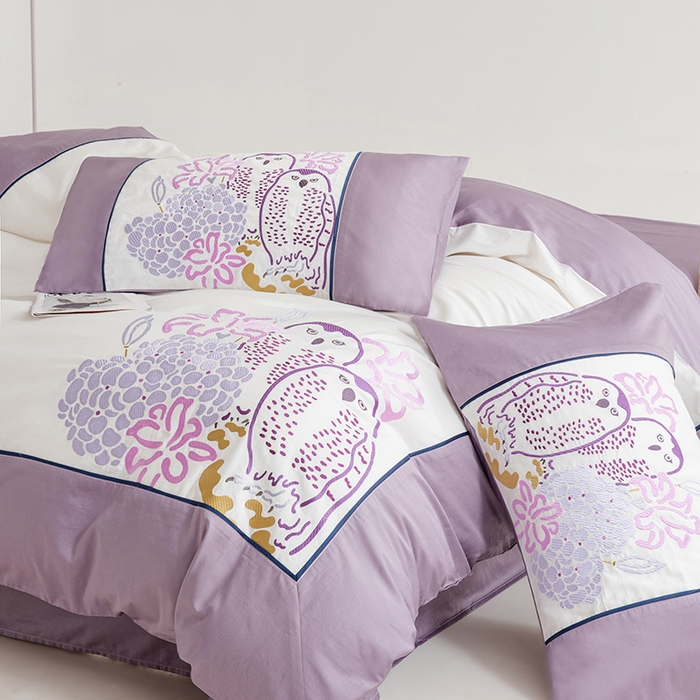 91家纺网 家纺一手货源 找家纺 波比可可 2026新款50s长绒棉纯棉全棉居家轻奢四件套 雅奢