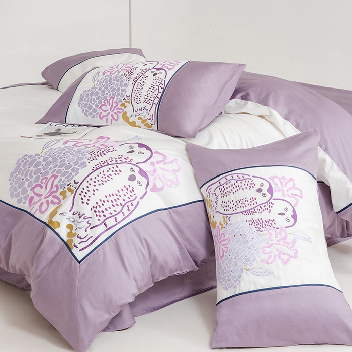 91家纺网 家纺一手货源 找家纺 波比可可 2026新款50s长绒棉纯棉全棉居家轻奢四件套 雅奢