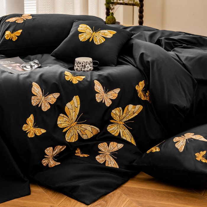 91家纺网 家纺一手货源 找家纺 （总）波比可可 2026新款50s长绒棉纯棉全棉居家轻奢四件套-款式二