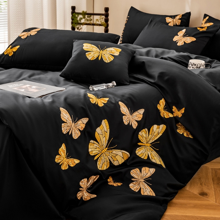 91家纺网 家纺一手货源 找家纺 波比可可 2026新款50s长绒棉纯棉全棉居家轻奢四件套-款式二 光辉岁月