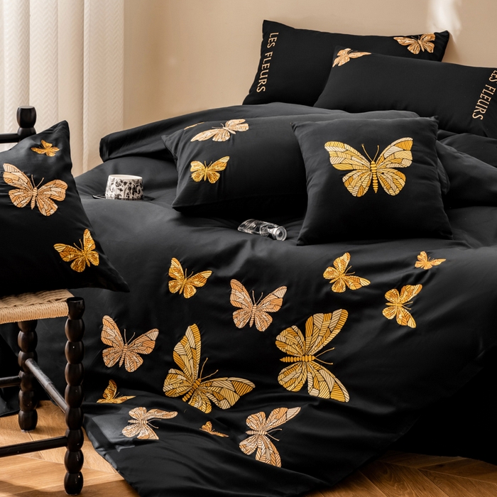 91家纺网 家纺一手货源 找家纺 波比可可 2026新款50s长绒棉纯棉全棉居家轻奢四件套-款式二 光辉岁月