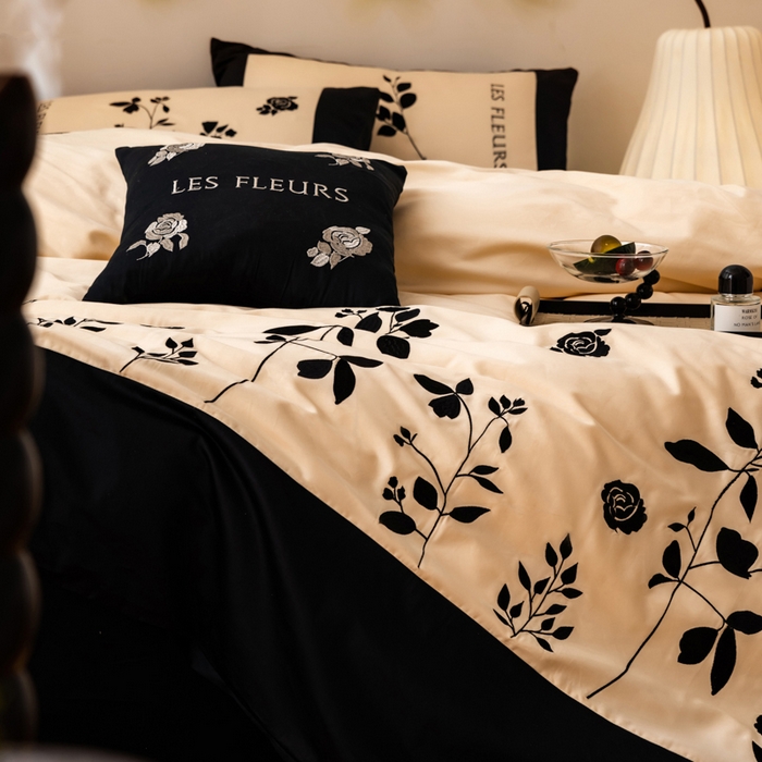 91家纺网 家纺一手货源 找家纺 波比可可 2026新款50s长绒棉纯棉全棉居家轻奢四件套-款式二 陌上花开