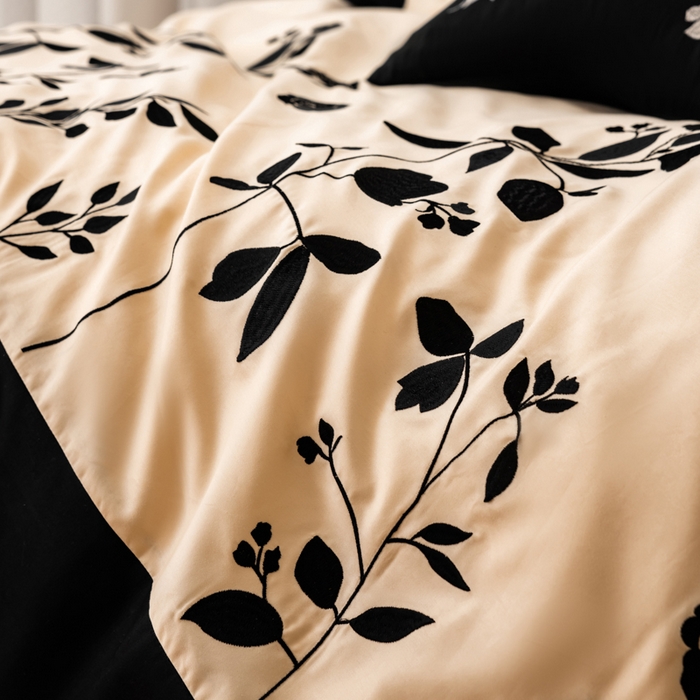 91家纺网 家纺一手货源 找家纺 波比可可 2026新款50s长绒棉纯棉全棉居家轻奢四件套-款式二 陌上花开