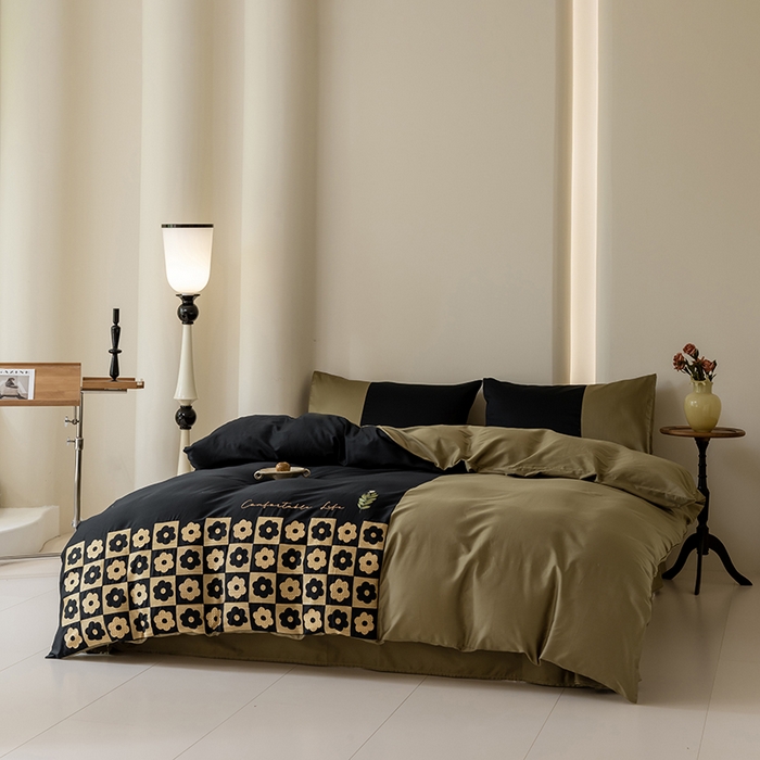 波比可可 2026新款50s长绒棉纯棉全棉居家轻奢四件套-款式二 星空花园