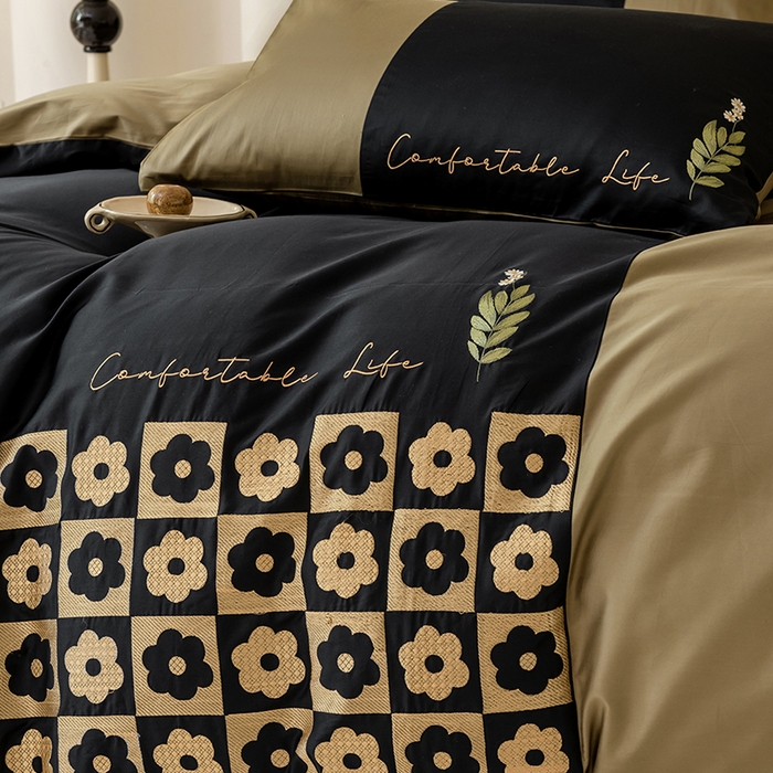 91家纺网 家纺一手货源 找家纺 波比可可 2026新款50s长绒棉纯棉全棉居家轻奢四件套-款式二 星空花园