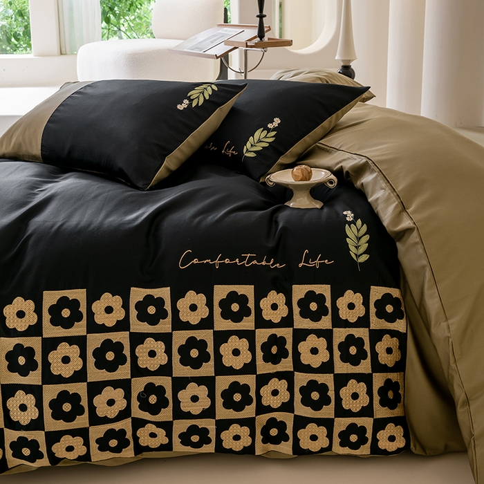 91家纺网 家纺一手货源 找家纺 波比可可 2026新款50s长绒棉纯棉全棉居家轻奢四件套-款式二 星空花园