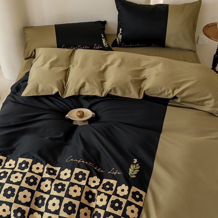 91家纺网 家纺一手货源 找家纺 波比可可 2026新款50s长绒棉纯棉全棉居家轻奢四件套-款式二 星空花园