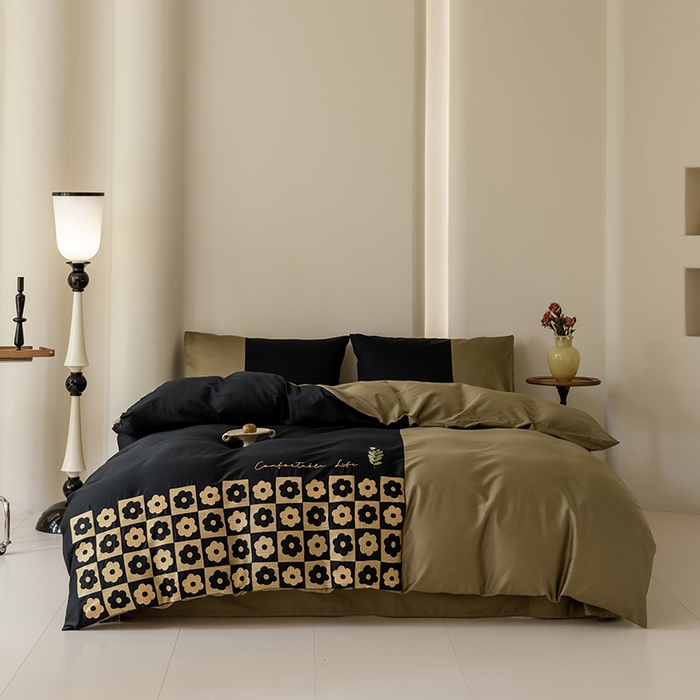 91家纺网 家纺一手货源 找家纺 波比可可 2026新款50s长绒棉纯棉全棉居家轻奢四件套-款式二 星空花园