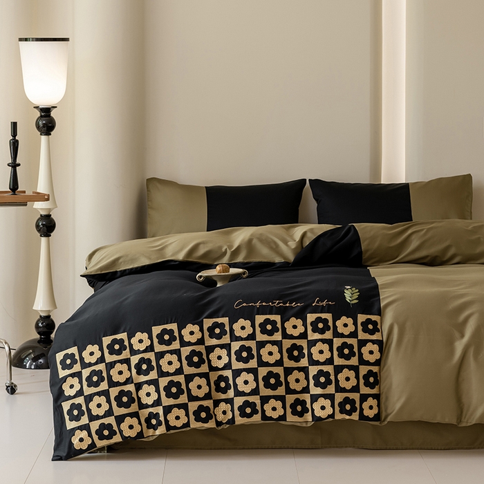 91家纺网 家纺一手货源 找家纺 波比可可 2026新款50s长绒棉纯棉全棉居家轻奢四件套-款式二 星空花园