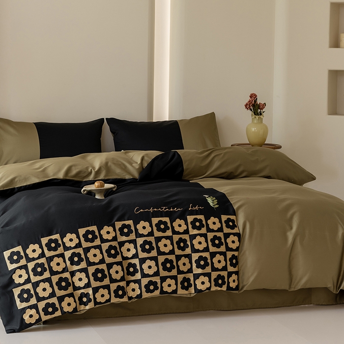 91家纺网 家纺一手货源 找家纺 波比可可 2026新款50s长绒棉纯棉全棉居家轻奢四件套-款式二 星空花园