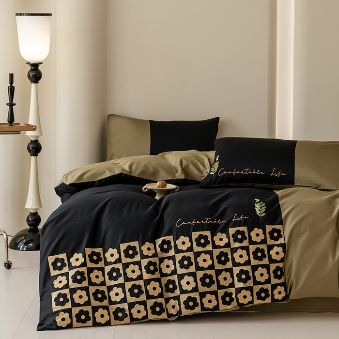 91家纺网 家纺一手货源 找家纺 波比可可 2026新款50s长绒棉纯棉全棉居家轻奢四件套-款式二 星空花园