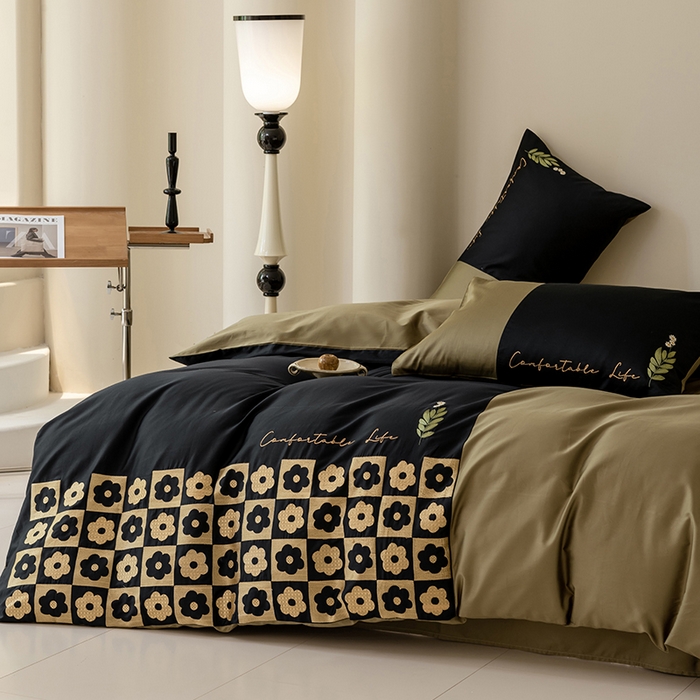 91家纺网 家纺一手货源 找家纺 波比可可 2026新款50s长绒棉纯棉全棉居家轻奢四件套-款式二 星空花园