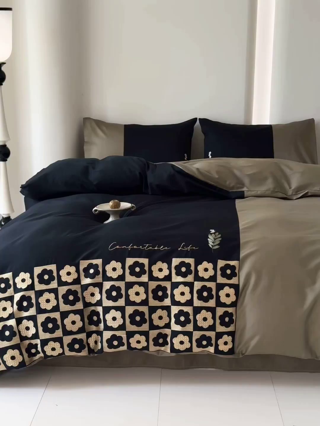 91家纺网 家纺一手货源 找家纺 波比可可 2026新款50s长绒棉纯棉全棉居家轻奢四件套-款式二 星空花园