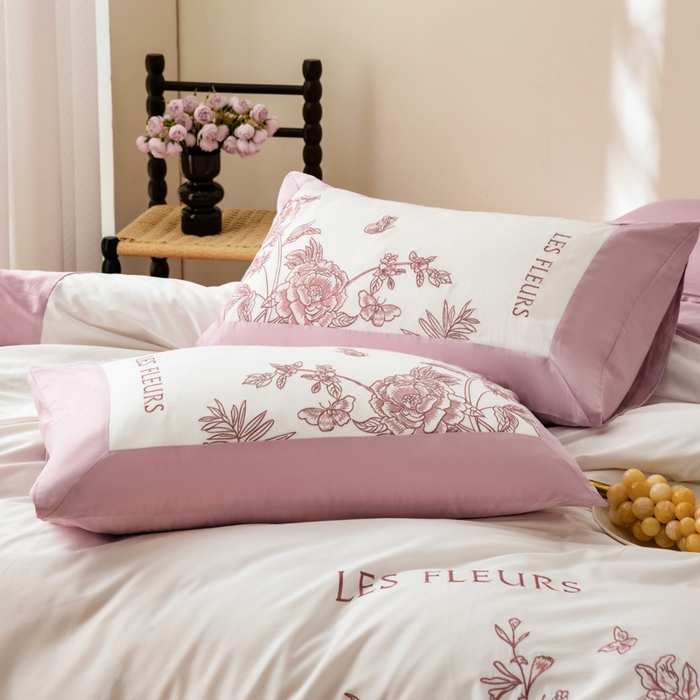 91家纺网 家纺一手货源 找家纺 （总）波比可可 2026新款50s长绒棉纯棉全棉居家轻奢四件套-款式三