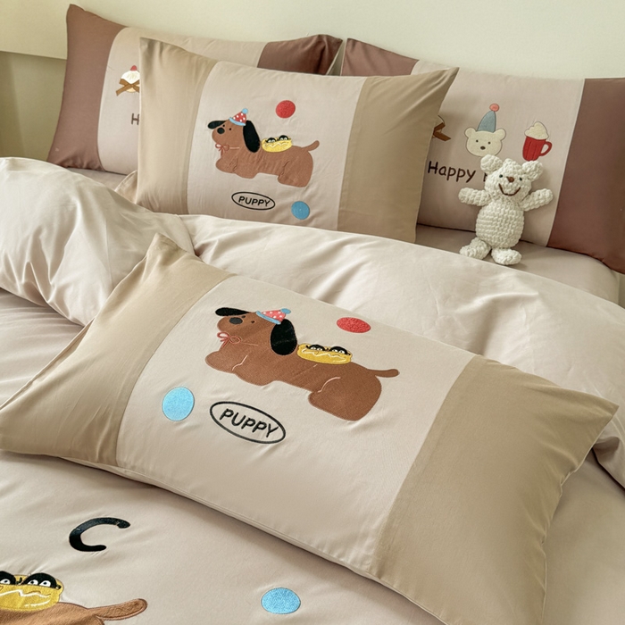 91家纺网 家纺一手货源 找家纺 （总）波比可可 2026新款全棉纯棉可爱刺绣四件套