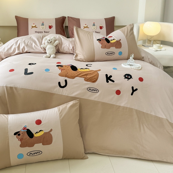 91家纺网 家纺一手货源 找家纺 （总）波比可可 2026新款全棉纯棉可爱刺绣四件套