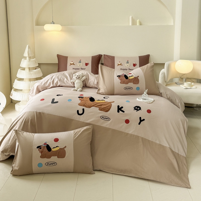 91家纺网 家纺一手货源 找家纺 （总）波比可可 2026新款全棉纯棉可爱刺绣四件套