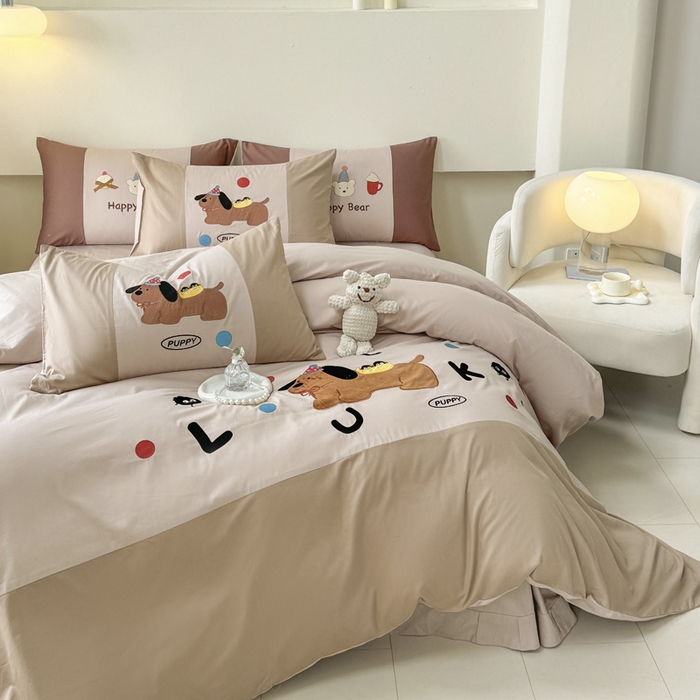 91家纺网 家纺一手货源 找家纺 （总）波比可可 2026新款全棉纯棉可爱刺绣四件套