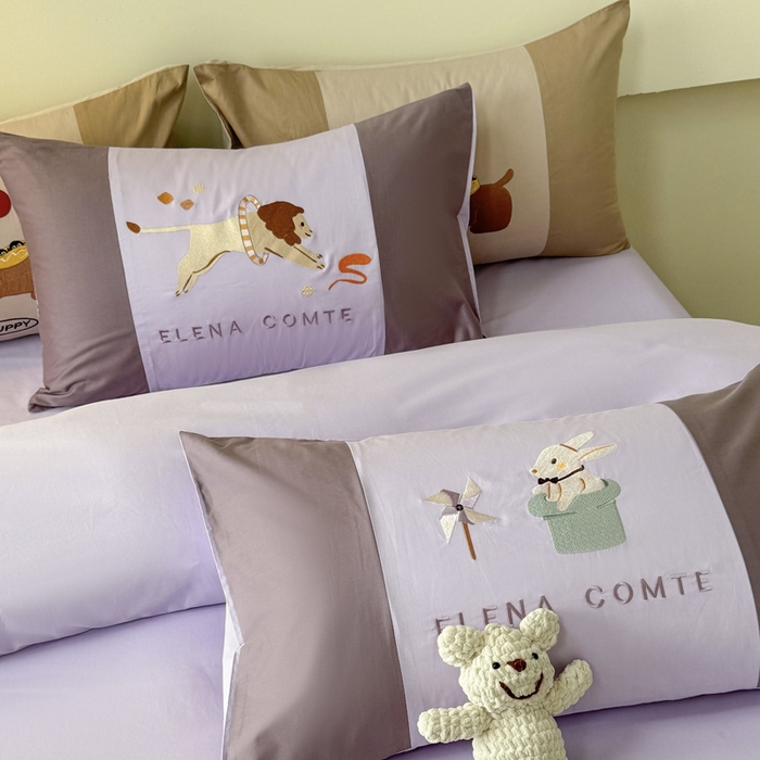 91家纺网 家纺一手货源 找家纺 波比可可 2026新款全棉纯棉可爱刺绣四件套 魔法小风车