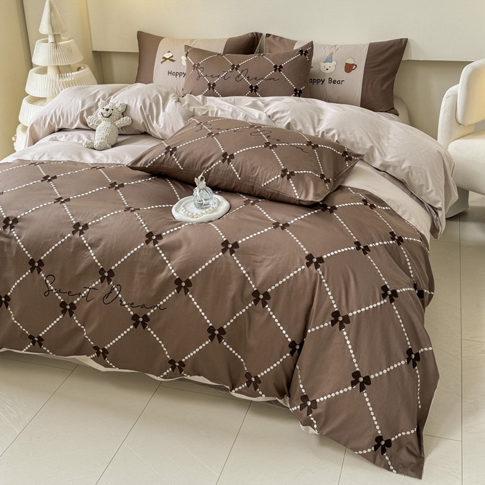 91家纺网 家纺一手货源 找家纺 波比可可 2026新款全棉纯棉可爱刺绣四件套 小包包