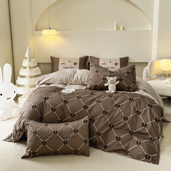 91家纺网 家纺一手货源 找家纺 波比可可 2026新款全棉纯棉可爱刺绣四件套 小包包