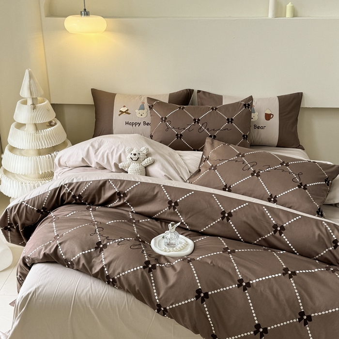 91家纺网 家纺一手货源 找家纺 波比可可 2026新款全棉纯棉可爱刺绣四件套 小包包