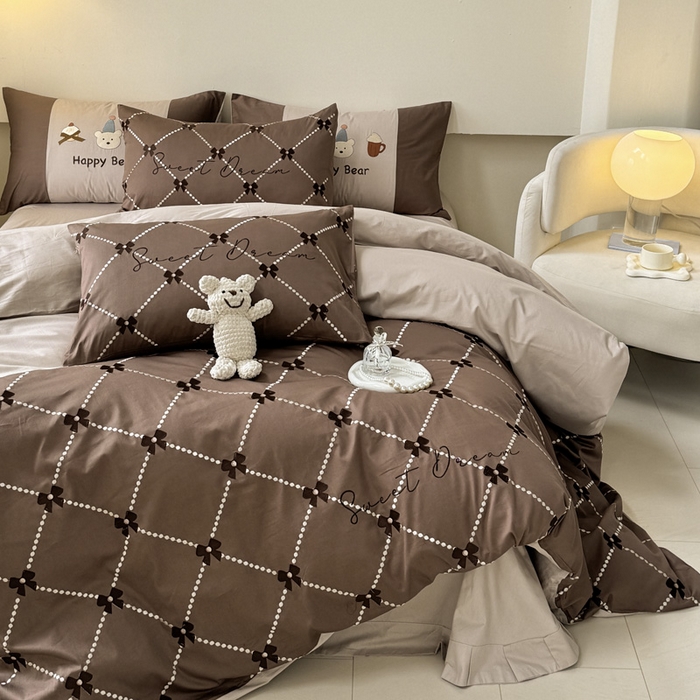 91家纺网 家纺一手货源 找家纺 波比可可 2026新款全棉纯棉可爱刺绣四件套 小包包