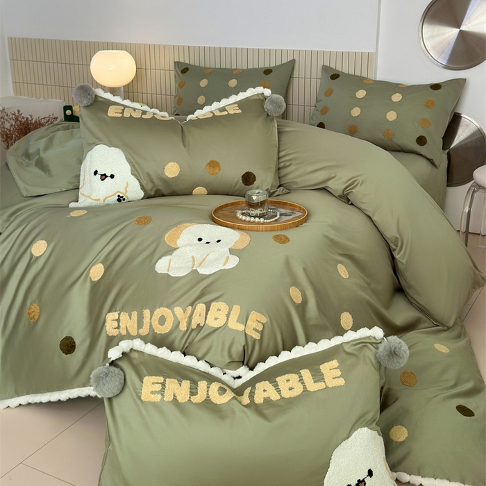 91家纺网 家纺一手货源 找家纺 （总）波比可可 2026新款50s长绒棉纯棉全棉居家轻奢刺绣四件套