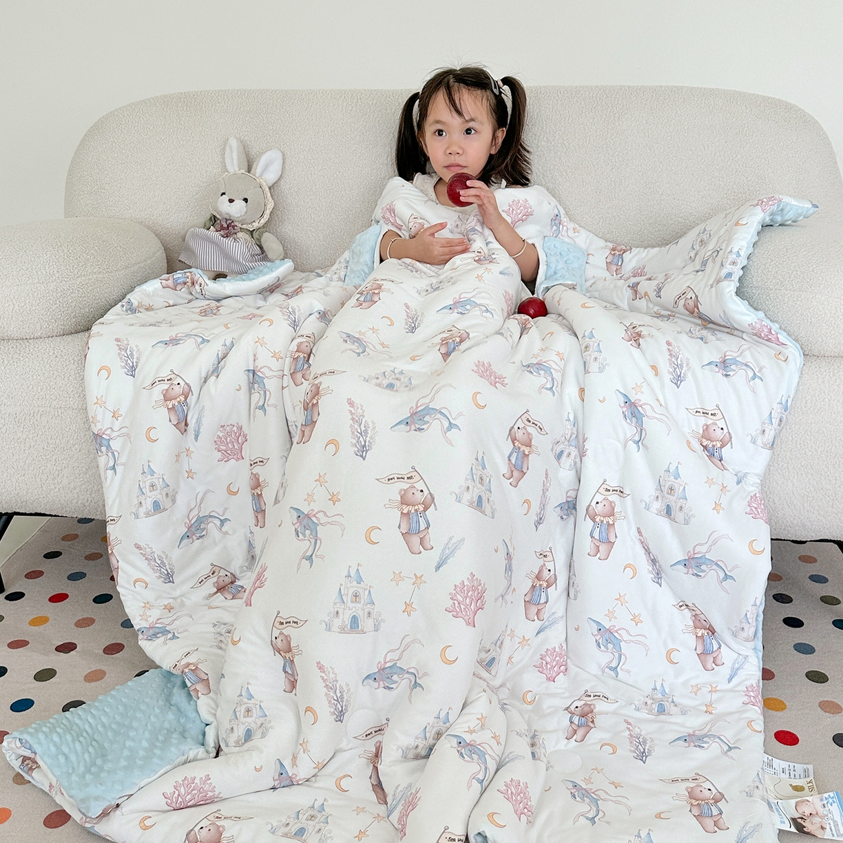 91家纺网 家纺一手货源 找家纺 （总）小芽家居 2026新款儿童拥抱被保暖防踢被 被子被芯