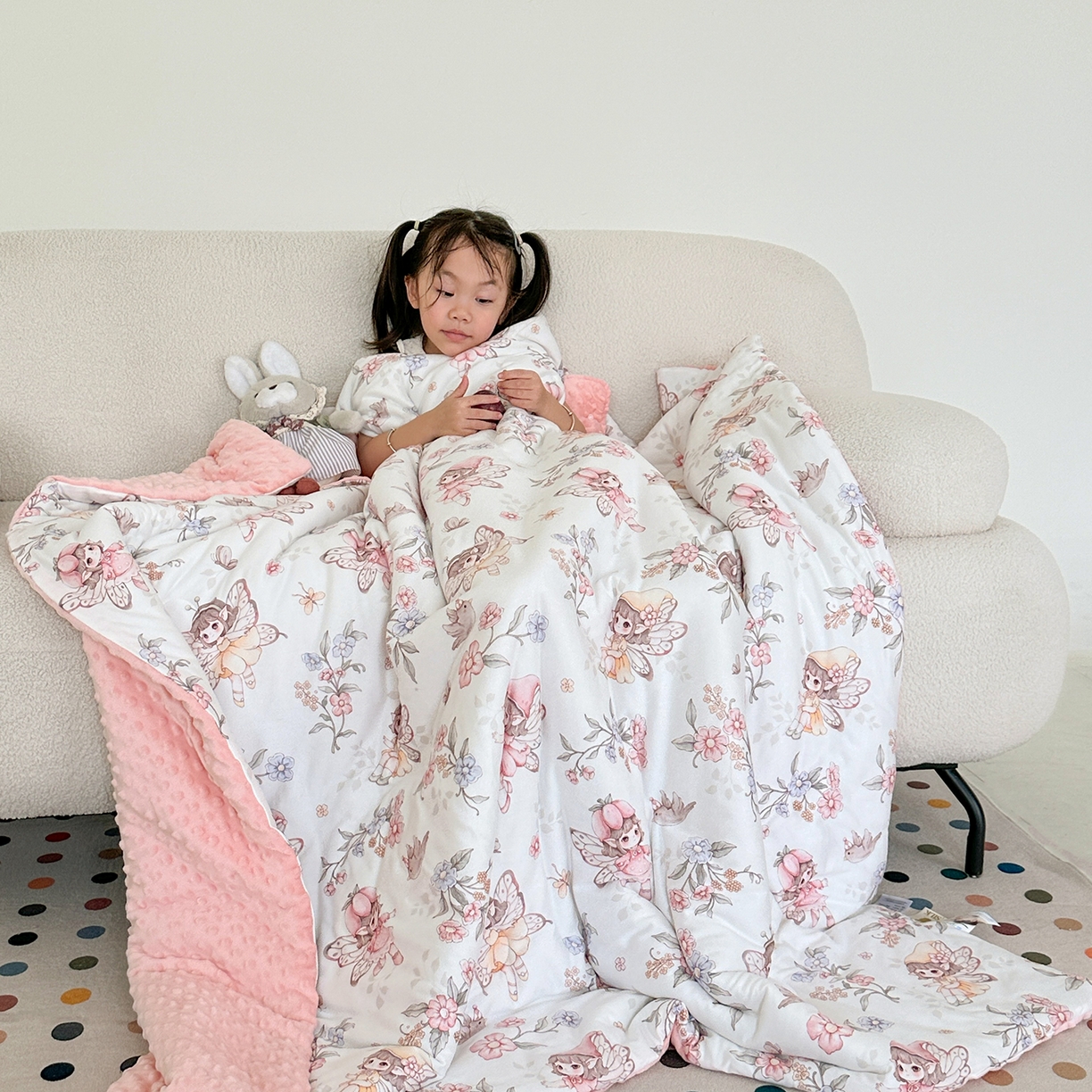 小芽家居 2026新款儿童拥抱被保暖防踢被 被子被芯 花仙子