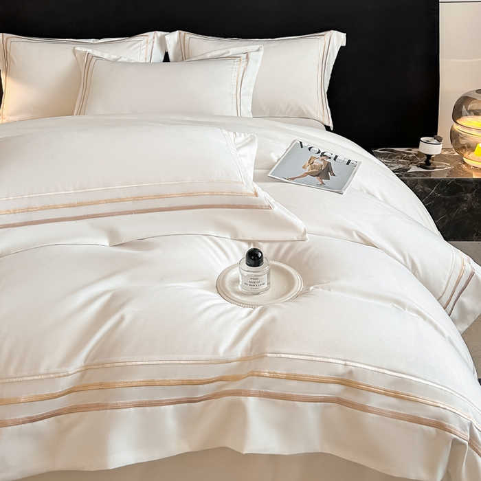 91家纺网 家纺一手货源 找家纺 苏源家居 2026新款酒店风磨毛大拼角绣花轻奢四件套-玄律 玄律-白色