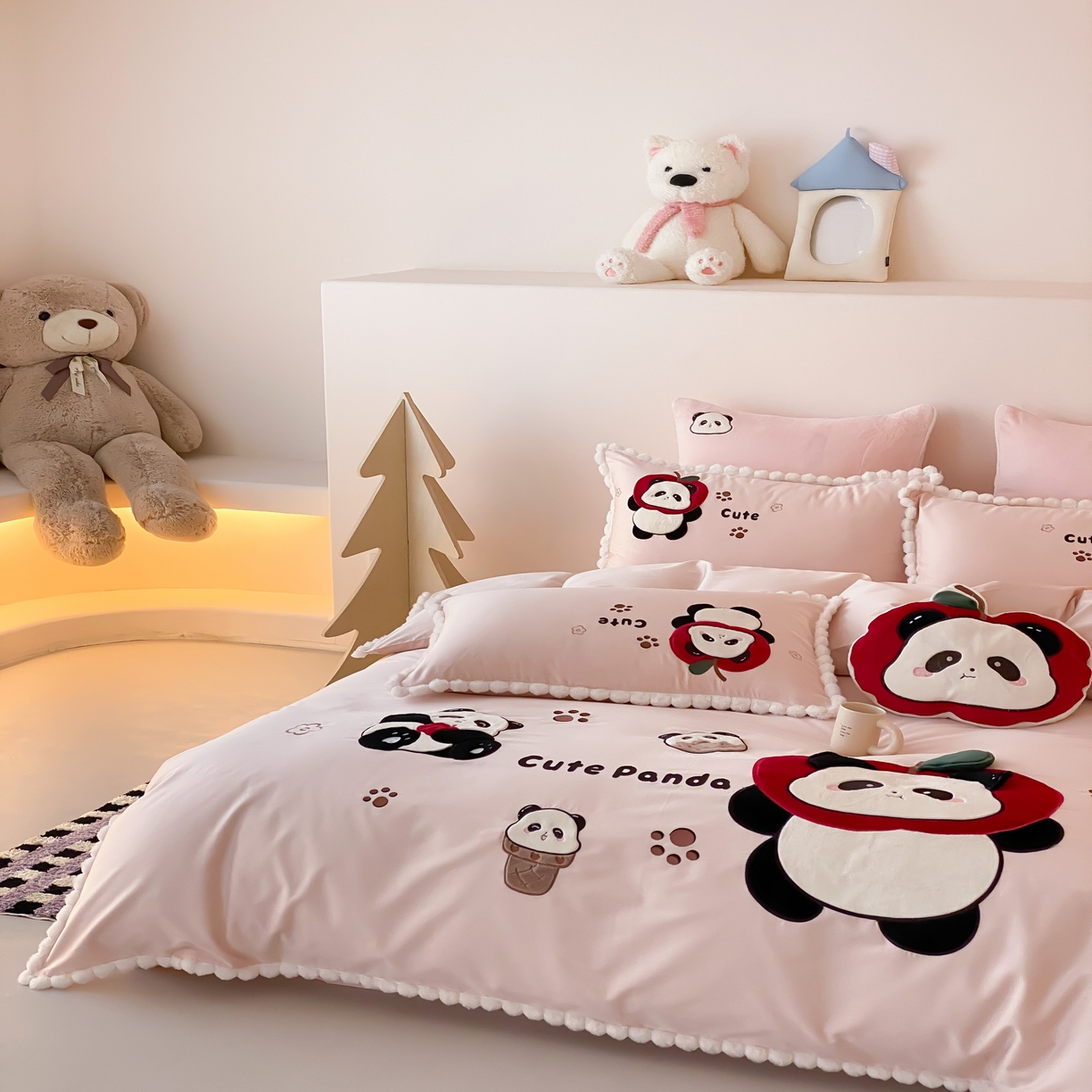 91家纺网 家纺一手货源 找家纺 馨蕊家居 2026新款新品超细旦磨毛高奢系列四件套 磨毛卡通-软萌奶球