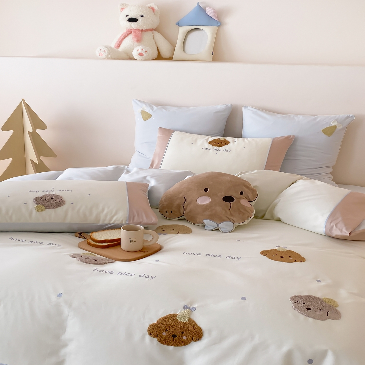 91家纺网 家纺一手货源 找家纺 馨蕊家居 2026新款新品超细旦磨毛高奢系列四件套 磨毛卡通-奶糖