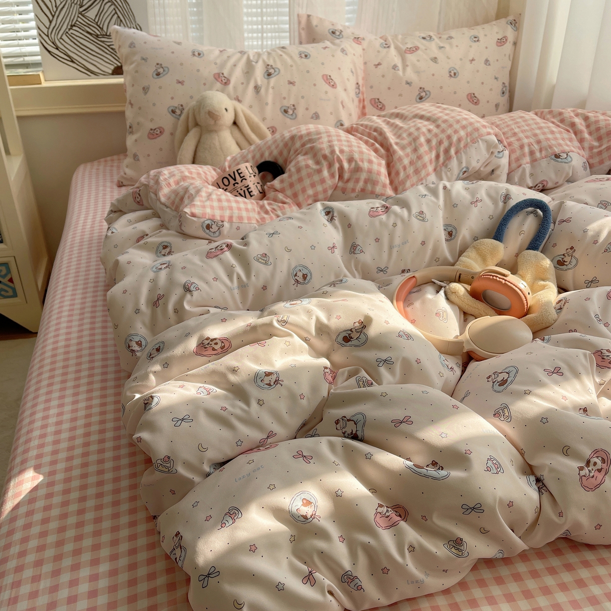 91家纺网 家纺一手货源 找家纺 （总）繁花家居 2026简单款水洗棉四件套学生床三件套