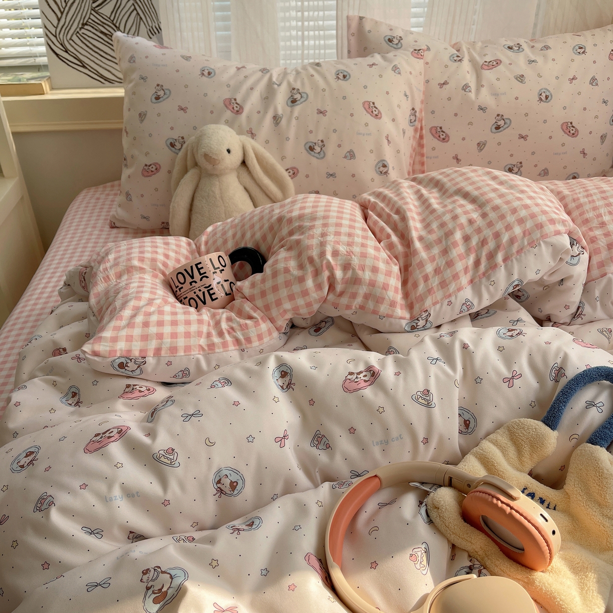 91家纺网 家纺一手货源 找家纺 （总）繁花家居 2026简单款水洗棉四件套学生床三件套