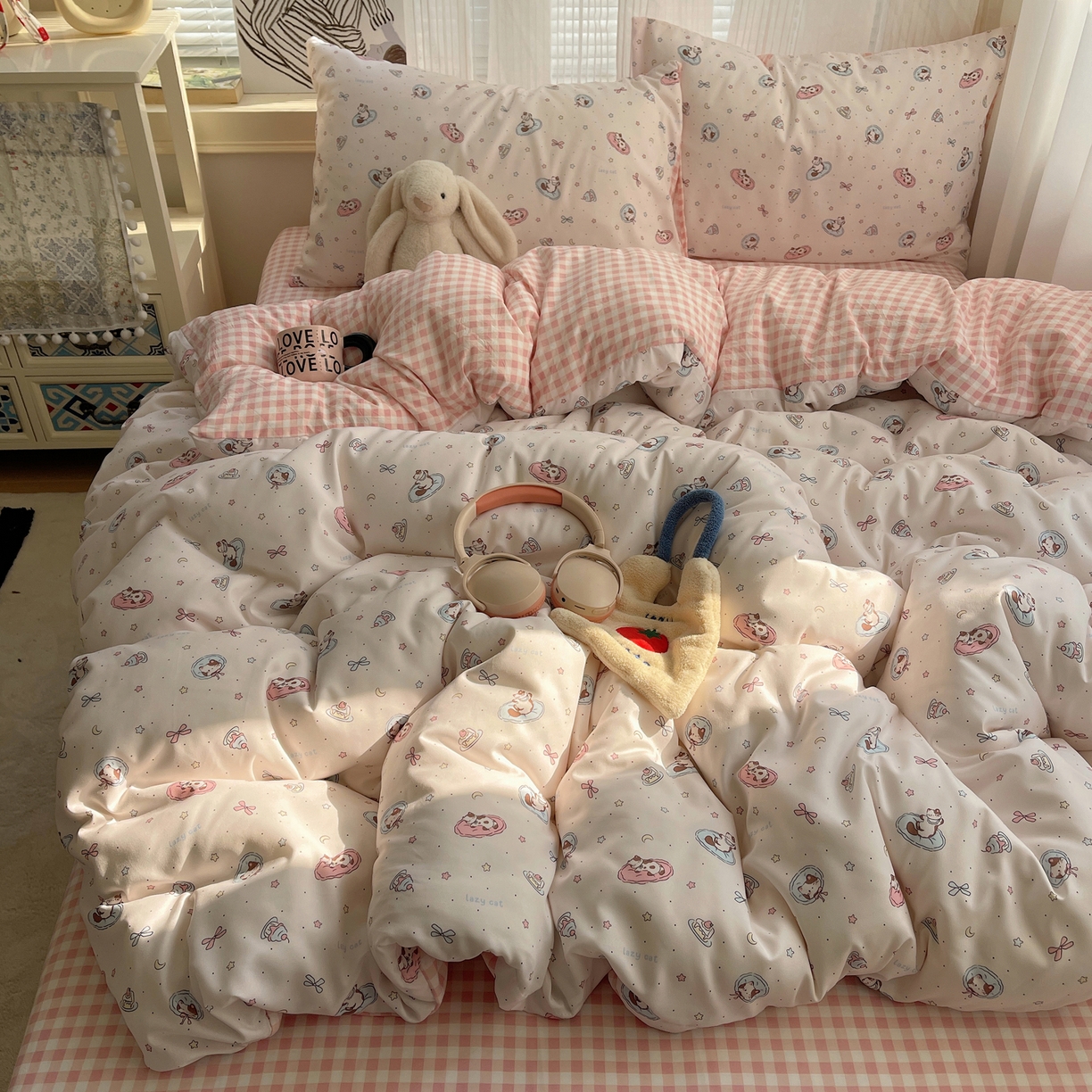 91家纺网 家纺一手货源 找家纺 （总）繁花家居 2026简单款水洗棉四件套学生床三件套