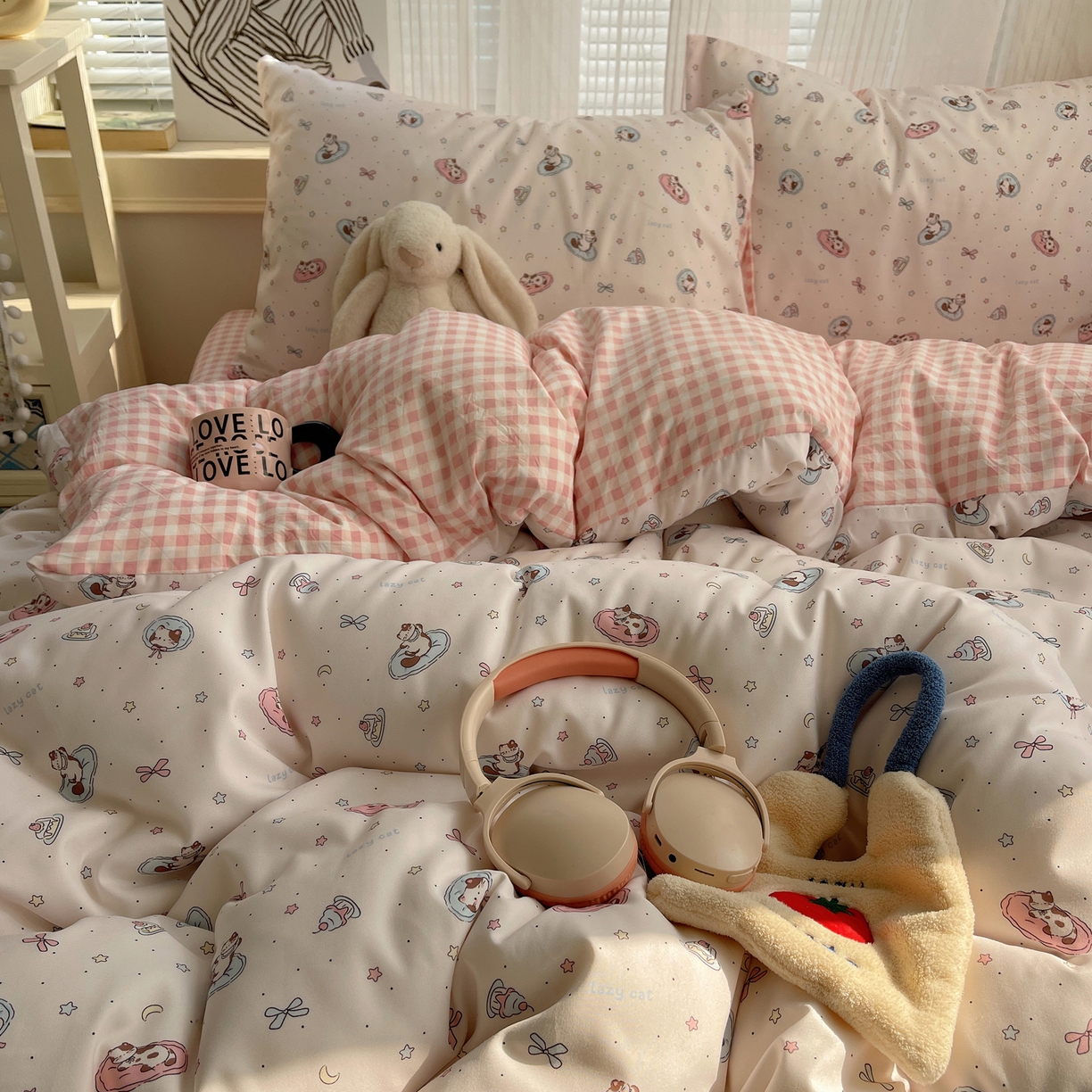 91家纺网 家纺一手货源 找家纺 （总）繁花家居 2026简单款水洗棉四件套学生床三件套