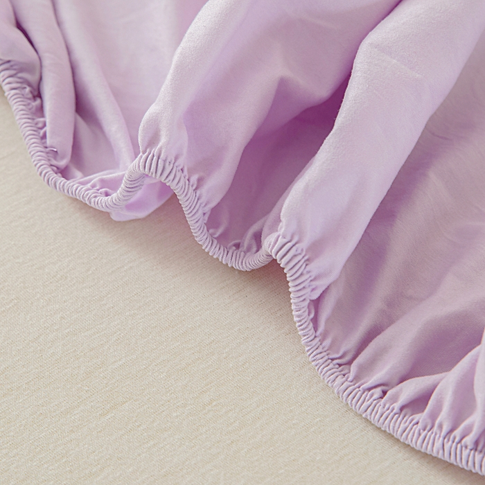 91家纺网 家纺一手货源 找家纺 宇淳国际 2026新款加厚仿棉纯色单床笠 粉紫