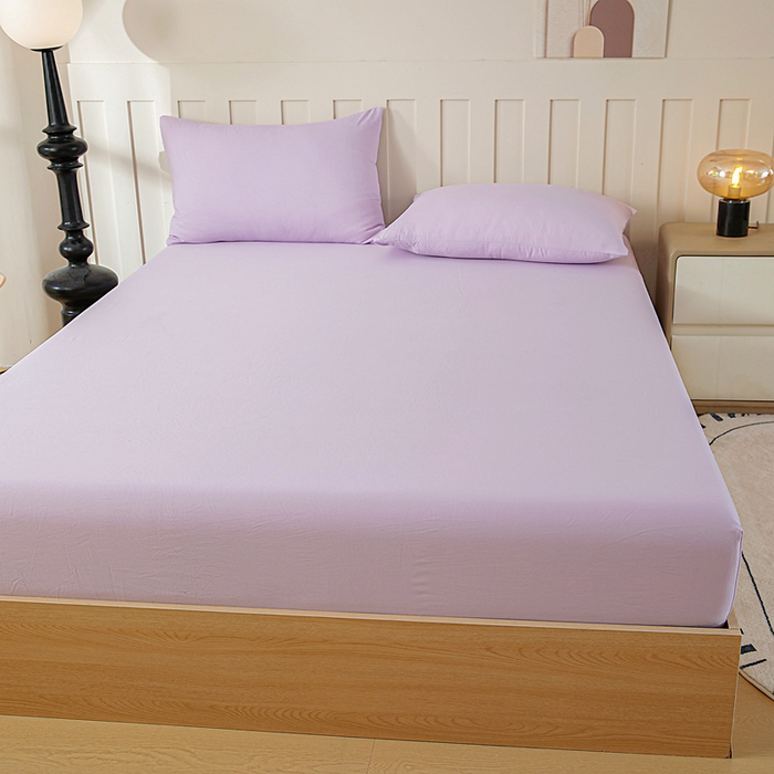 91家纺网 家纺一手货源 找家纺 宇淳国际 2026新款加厚仿棉纯色单床笠 粉紫