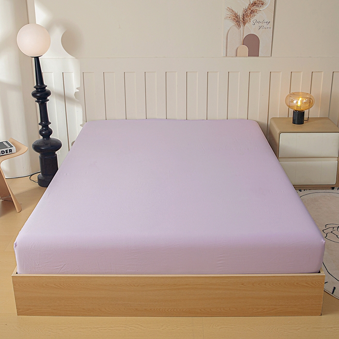 91家纺网 家纺一手货源 找家纺 宇淳国际 2026新款加厚仿棉纯色单床笠 粉紫