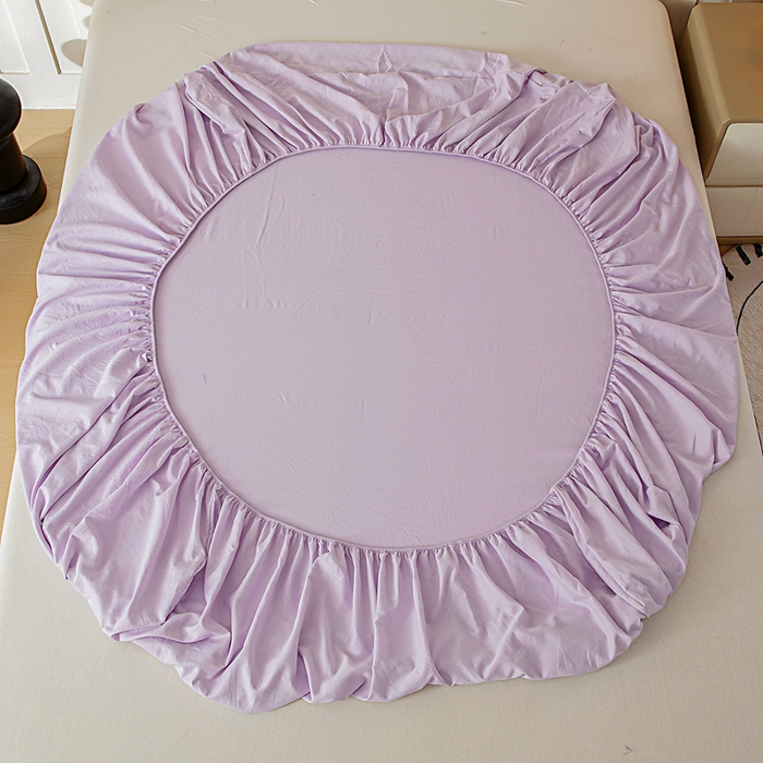 91家纺网 家纺一手货源 找家纺 宇淳国际 2026新款加厚仿棉纯色单床笠 粉紫