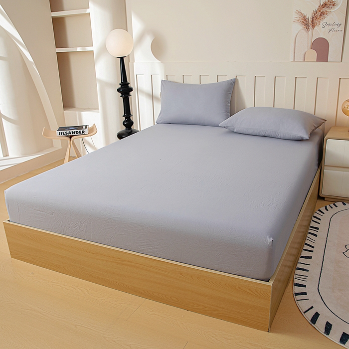 91家纺网 家纺一手货源 找家纺 宇淳国际 2026新款加厚仿棉纯色单床笠 红灰