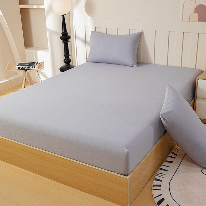 91家纺网 家纺一手货源 找家纺 宇淳国际 2026新款加厚仿棉纯色单床笠 红灰