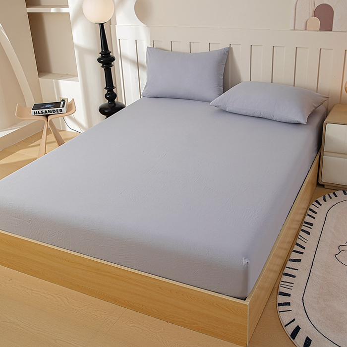 91家纺网 家纺一手货源 找家纺 宇淳国际 2026新款加厚仿棉纯色单床笠 红灰