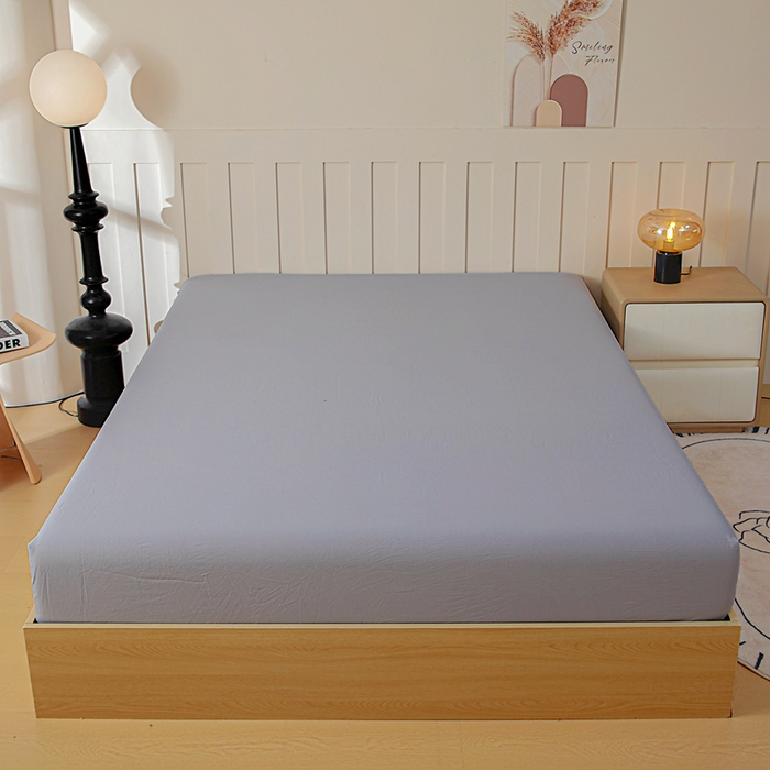 91家纺网 家纺一手货源 找家纺 宇淳国际 2026新款加厚仿棉纯色单床笠 红灰