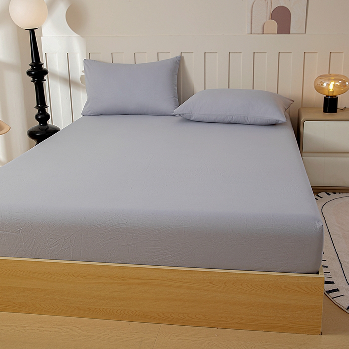 91家纺网 家纺一手货源 找家纺 宇淳国际 2026新款加厚仿棉纯色单床笠 红灰