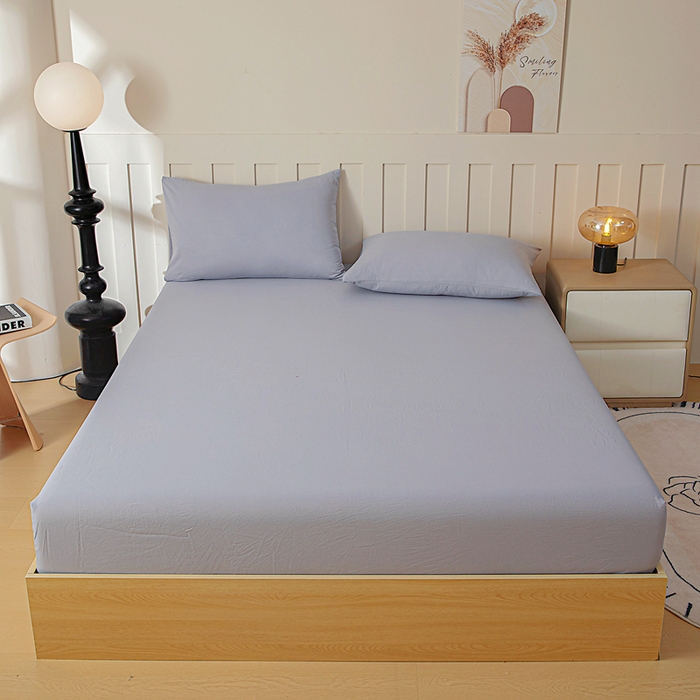 91家纺网 家纺一手货源 找家纺 宇淳国际 2026新款加厚仿棉纯色单床笠 红灰